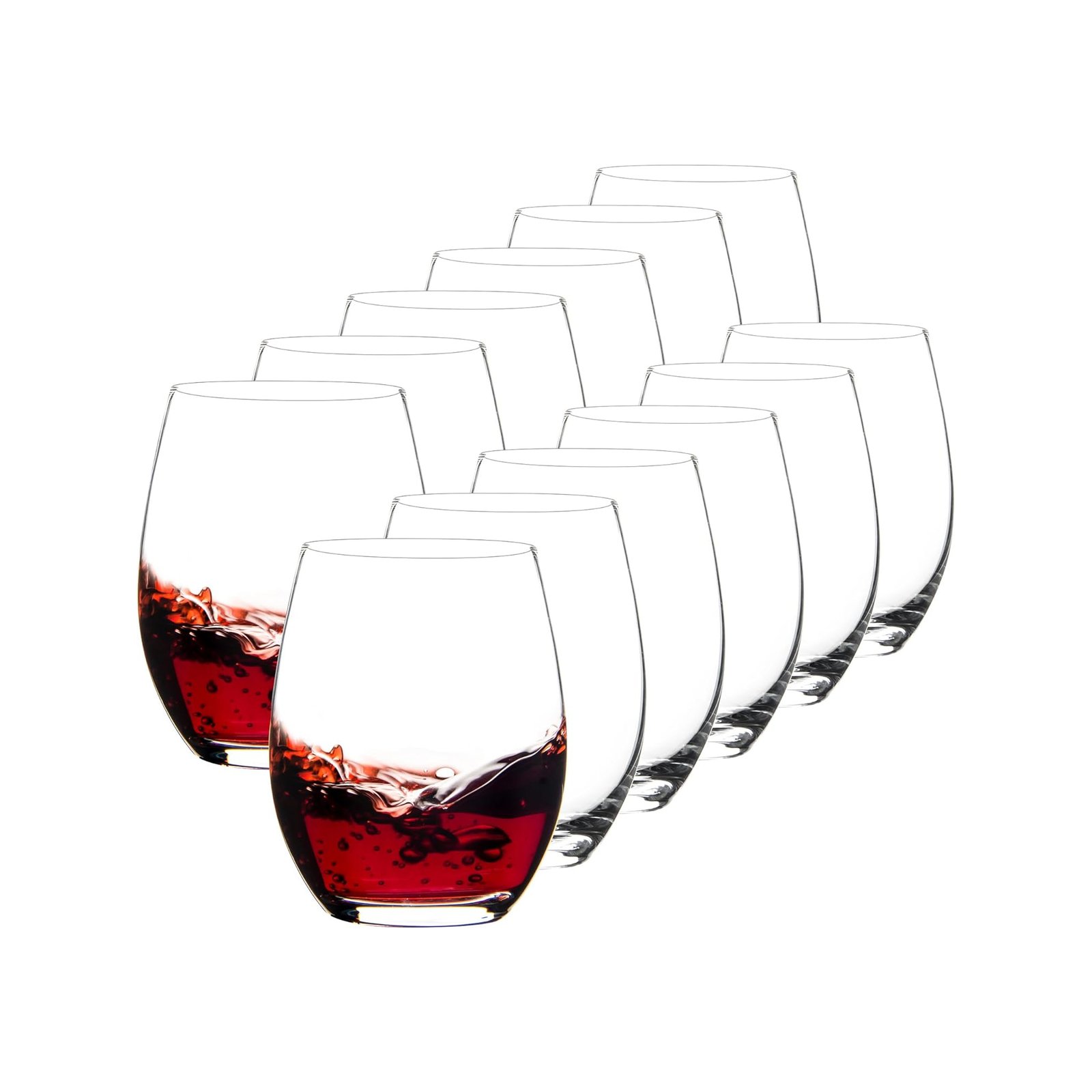 Stemless Wine Glasses Set of 12