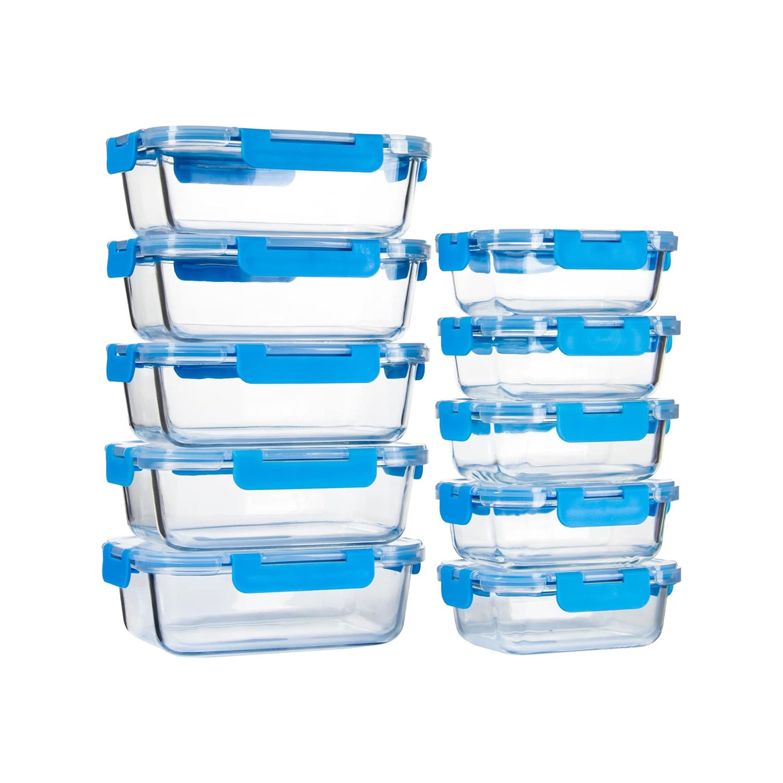 Glass Food Storage Containers(Purple, Light Purple, Blue), 10 Pack