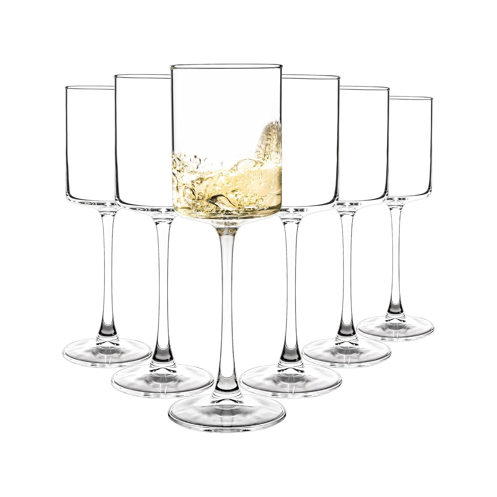 Square Wine Glasses 10oz Set of 6