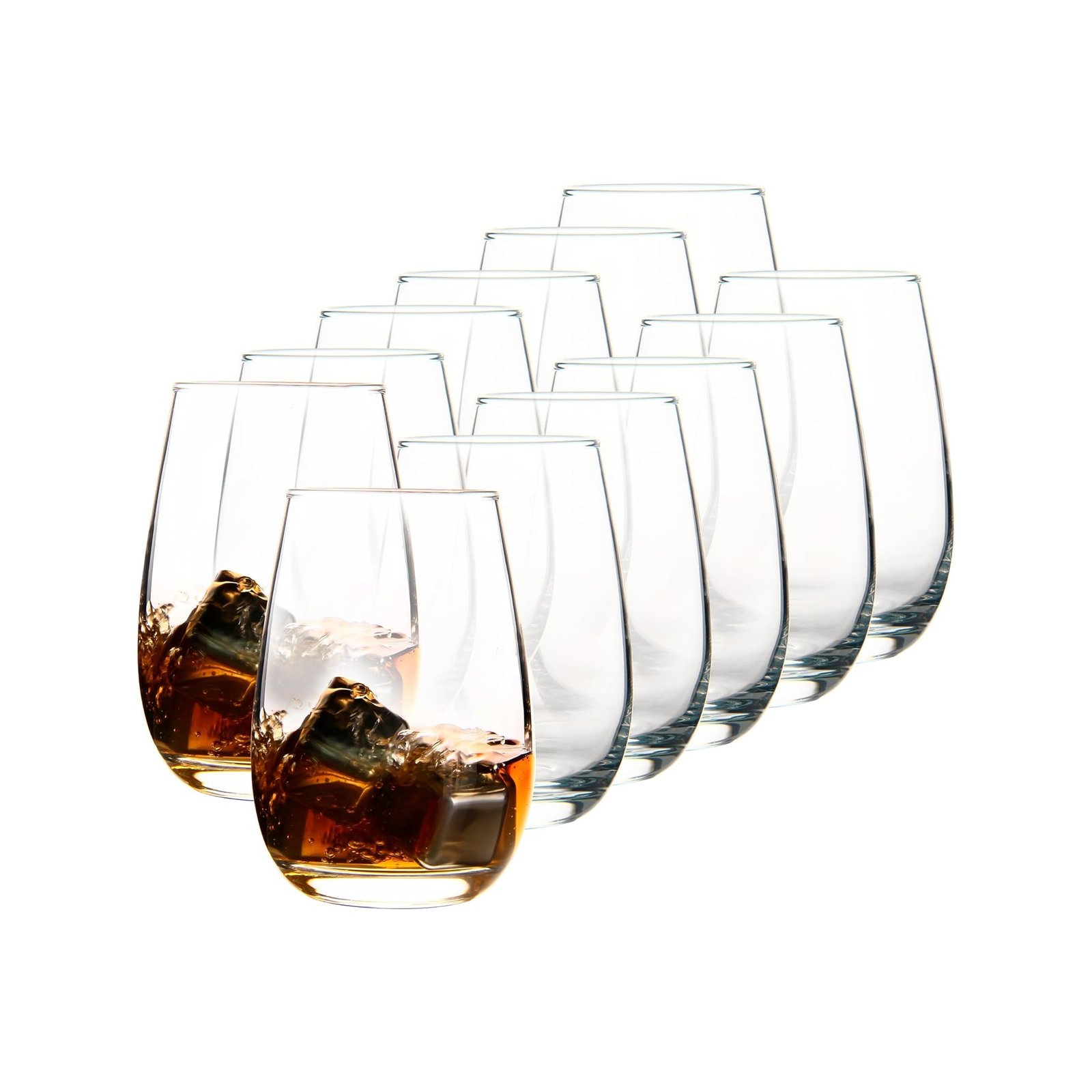 Stemless Wine Glasses Set of 12