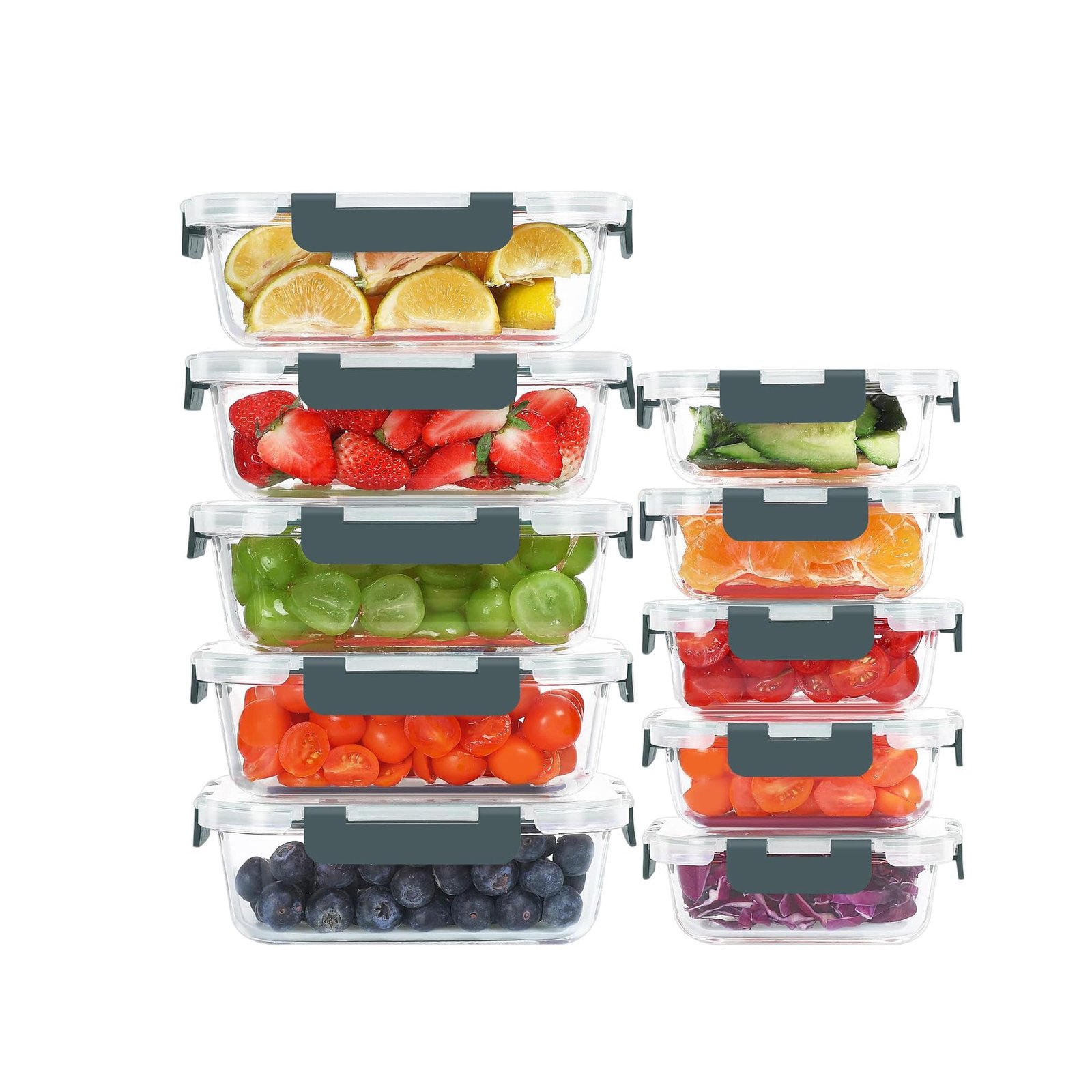 Glass Food Storage Containers, 10 Pack